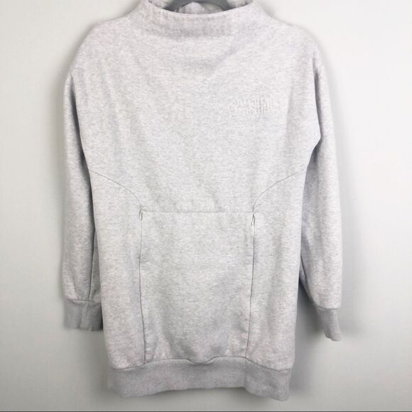 GYMSHARK | So Soft Light Gray Funnel Neck Sweatshirt Women’s Size Small - Picture 2 of 10